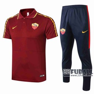 22Fuball: AS Roma Poloshirt Dunkelrot 2020 2021 P30