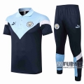 22Fuball: Manchester City Poloshirt Marineblau - Hellblau 2020 2021 P31