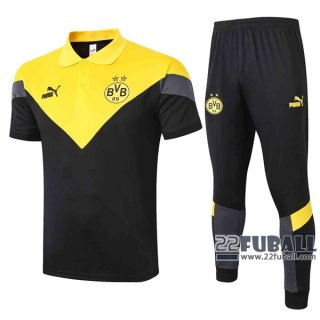 22Fuball: Borussia Dortmund Poloshirt Schwarz - Gelb 2020 2021 P32