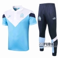 22Fuball: Olympique Marseille Poloshirt Hellblau - Weiß 2020 2021 P35