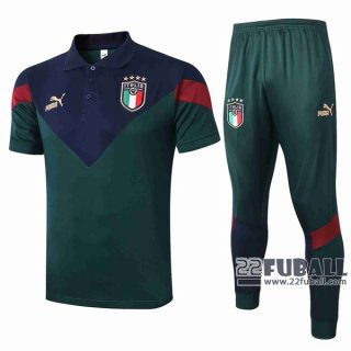 22Fuball: Italien Poloshirt Dunkelgrün 2020 2021 P37