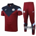 22Fuball: Manchester City Poloshirt Dunkelrot - Königsblau 2020 2021 P39