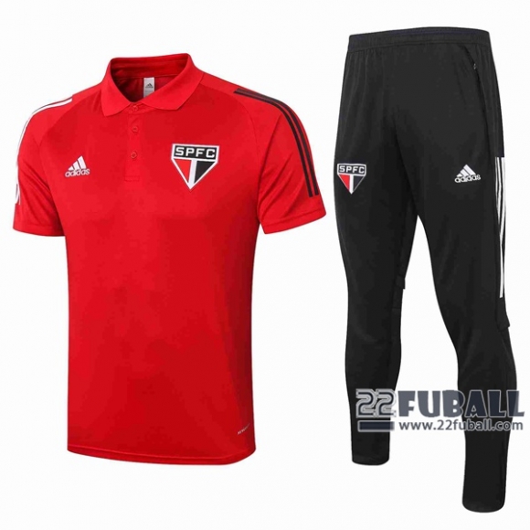 22Fuball: Sao Paulo FC Poloshirt Rot 2020 2021 P42