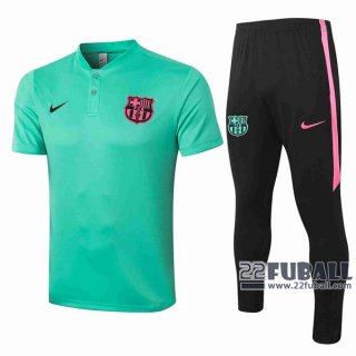 22Fuball: Barcelona FC Poloshirt Hellgrün 2020 2021 P53