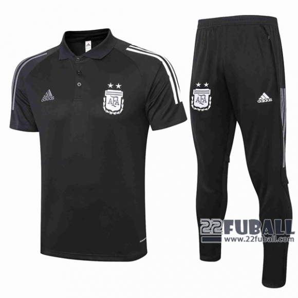 22Fuball: Argentinien Poloshirt Schwarz 2020 2021 P67