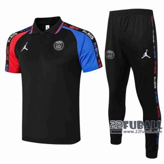 22Fuball: Air Jordan Paris Saint Germain PSG Poloshirt Schwarz 2020 2021 P79