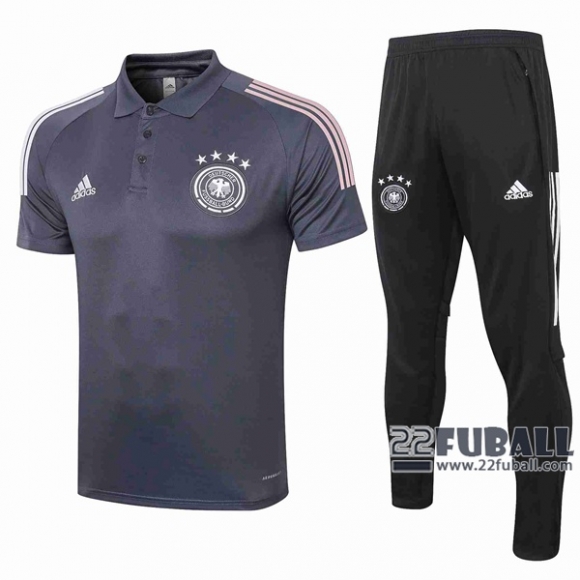 22Fuball: Deutschland Poloshirt Dunkelgrau 2020 2021 P81