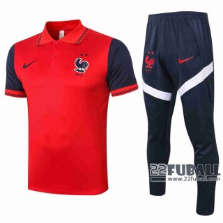 22Fuball: Frankreich Poloshirt Rot 2020 2021 P89