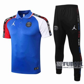 22Fuball: Air Jordan Paris Saint Germain PSG Poloshirt Blau 2020 2021 P96