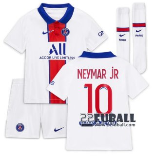 22Fuball: PSG Paris Saint Germain Auswärtstrikot Kinder (Neymar Jr #10) 2020-2021