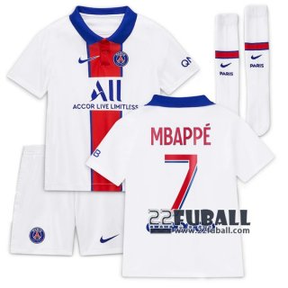 22Fuball: PSG Paris Saint Germain Auswärtstrikot Kinder (Mbappé #7) 2020-2021