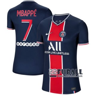22Fuball: PSG Paris Saint Germain Heimtrikot Damen (Mbappé #7) 2020-2021