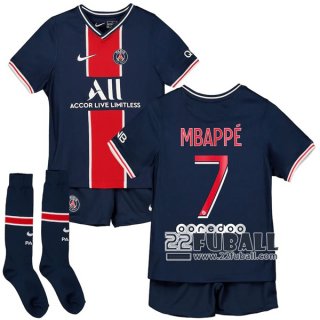 22Fuball: PSG Paris Saint Germain Heimtrikot Kinder (Mbappé #7) 2020-2021