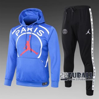 22Fuball: Paris Saint Germain PSG Sweatshirt Kapuzenpullover Blau 2020 2021 S05