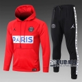 22Fuball: Paris Saint Germain PSG Sweatshirt Kapuzenpullover Rot 2020 2021 S06