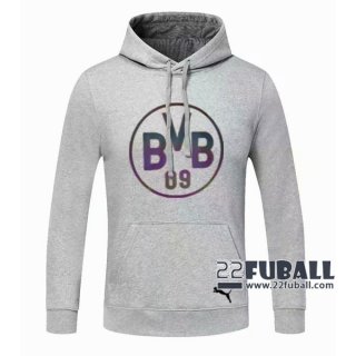 22Fuball: Borussia Dortmund Sweatshirt Kapuzenpullover Grau 2020 2021 S29