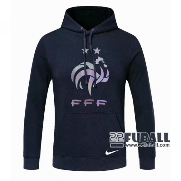 22Fuball: Frankreich Sweatshirt Kapuzenpullover Schwarz 2020 2021 S31