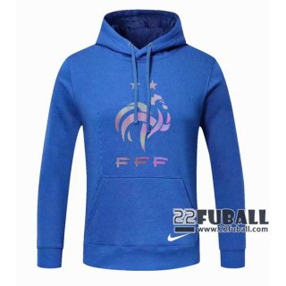 22Fuball: Frankreich Sweatshirt Kapuzenpullover Blau 2020 2021 S33
