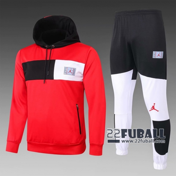 22Fuball: Air Jordan Paris Saint Germain PSG Sweatshirt Kapuzenpullover Rot 2020 2021 S39