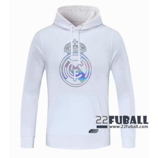 22Fuball: Real Madrid Sweatshirt Kapuzenpullover Weiß 2020 2021 S48