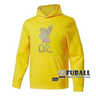22Fuball: Liverpool Sweatshirt Kapuzenpullover Gelb 2020 2021 S54