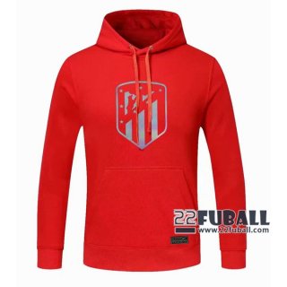 22Fuball: Atletico Madrid Sweatshirt Kapuzenpullover Rot 2020 2021 S55