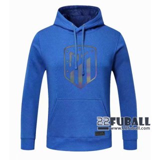 22Fuball: Atletico Madrid Sweatshirt Kapuzenpullover Blau 2020 2021 S56