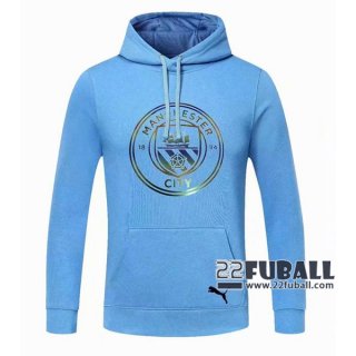 22Fuball: Manchester City Sweatshirt Kapuzenpullover Blau 2020 2021 S58