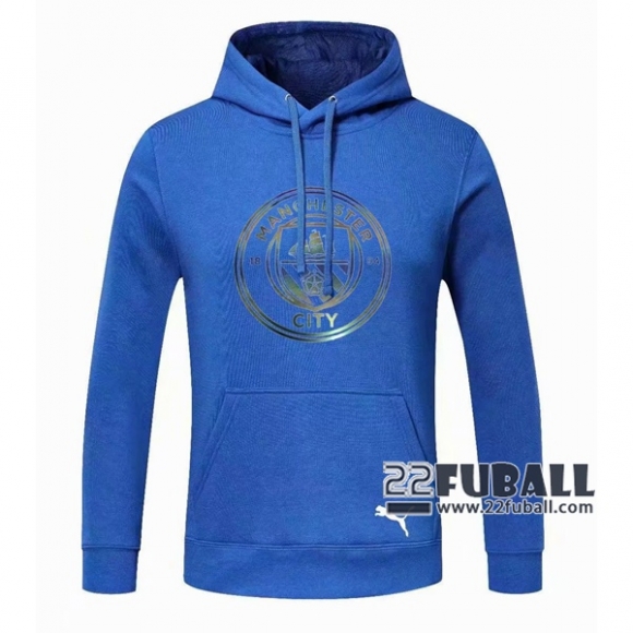 22Fuball: Manchester City Sweatshirt Kapuzenpullover Blau 2020 2021 S60