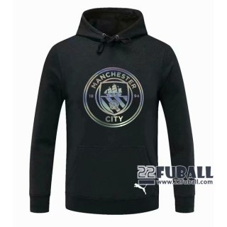 22Fuball: Manchester City Sweatshirt Kapuzenpullover Schwarz 2020 2021 S61