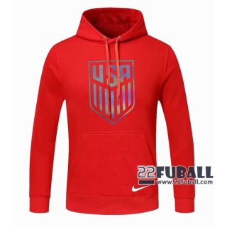 22Fuball: Usa Sweatshirt Kapuzenpullover Rot 2020 2021 S64