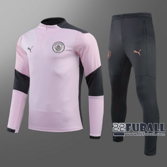 22Fuball: Manchester City Trainingsanzug Kurzer Reißverschluss Pink 2020 2021 T42