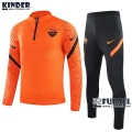 22Fuball: AS Roma Trainingsanzug Kinder Orange 2020 2021 Tk01