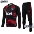 22Fuball: Manchester United Trainingsanzug Kinder Rot Schwarz 2020 2021 Tk46