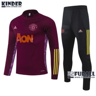 22Fuball: Manchester United Trainingsanzug Kinder Champions League Dunkelrot 2020 2021 Tk54