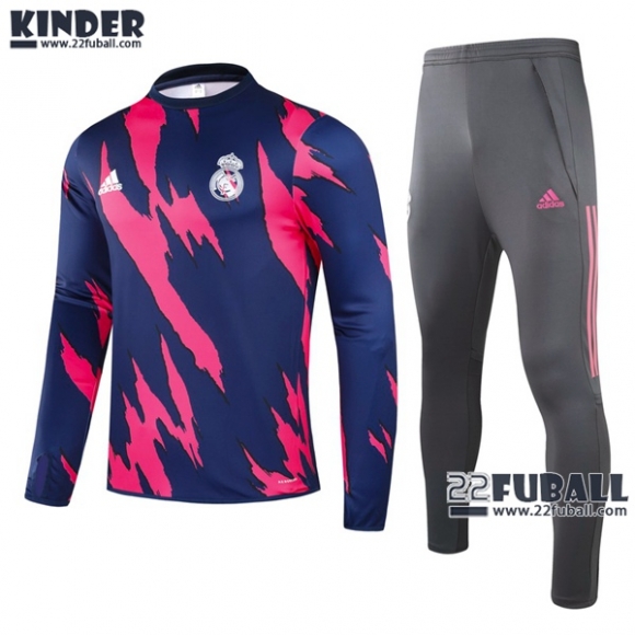 22Fuball: Real Madrid Trainingsanzug Kinder Rot Blau 2020 2021 Tk70