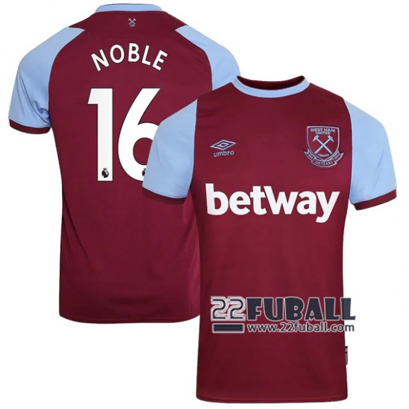 22Fuball: West Ham United Heimtrikot Herren (Noble #16) 2020-2021