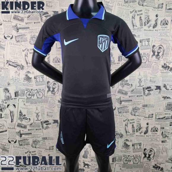 Fussball Trikots Atletico Madrid Schwarz Kinder 22 23 AK21