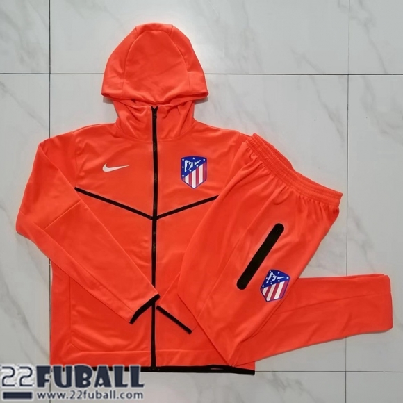 Sweatjacke - Kapuzen Atletico Madrid orange Herren 22 23 JK423