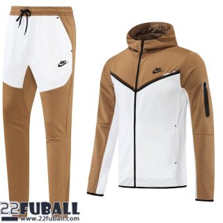 Sweatjacke - Kapuzen Sport weißer Kaki Herren 22 23 JK478