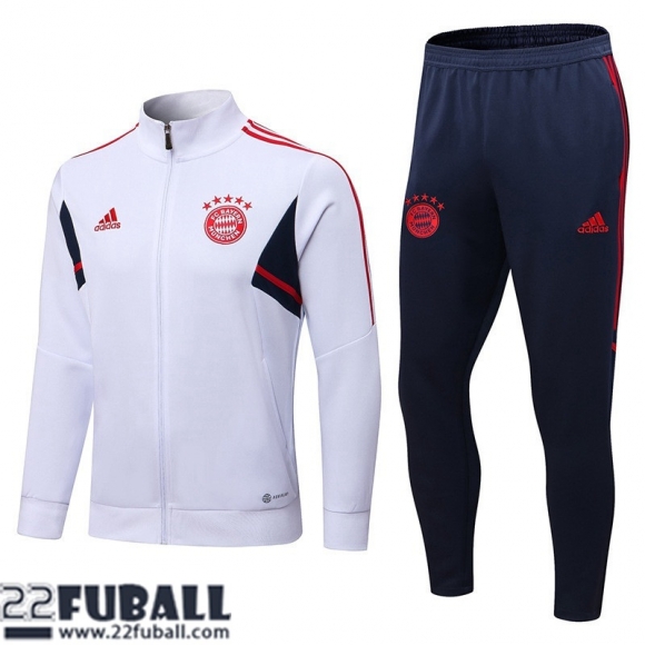 Sweatjacke Bayern Munchen Weiß Herren 22 23 JK500