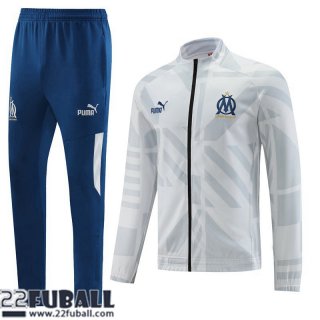 Sweatjacke Olympique Marseille grau Herren 22 23 JK584