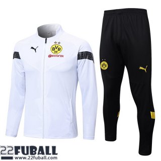 Sweatjacke Dortmund BVB Weiss Herren 22 23 JK627