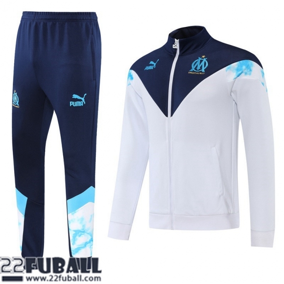 Sweatjacke Olympique Marseille Weiss Herren 22 23 JK393