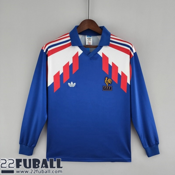 Retro Fussball Trikots Frankreich Heimtrikot Herren Langarm 88 90 FG192