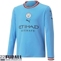 Fussball Trikots Langarm Manchester City Heimtrikot Herren 22 23