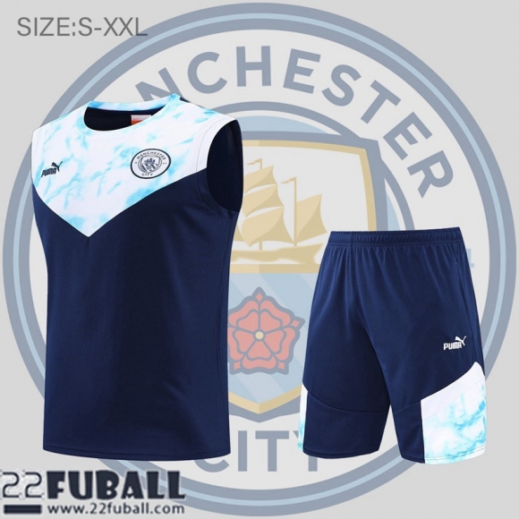 Ohne Ärmel Manchester City Blau Weiss Herren 22 23 PL502