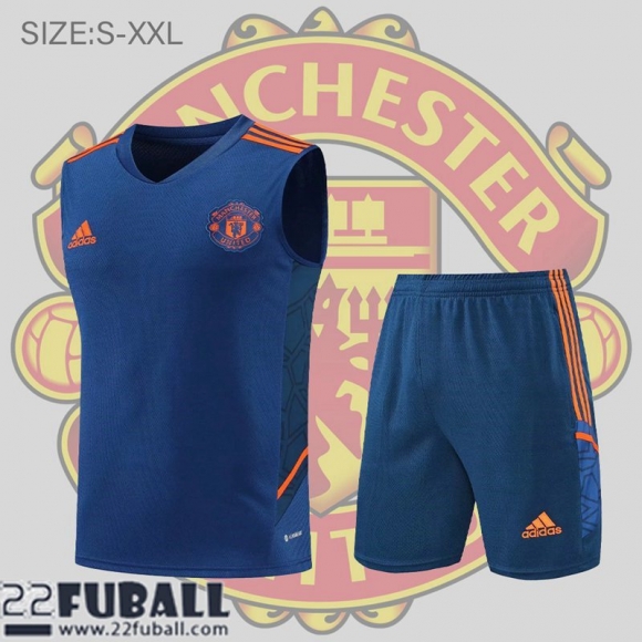 Ohne Ärmel Manchester United Blau Herren 22 23 PL515