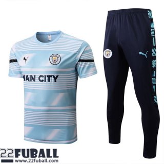 T-Shirt Manchester City Blau Weiss Herren 22 23 PL564