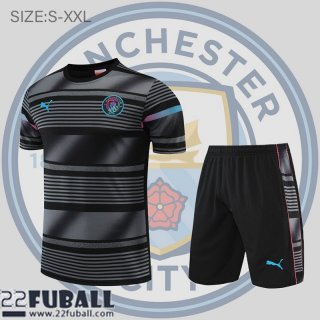 T-Shirt Manchester City grau schwarz Herren 22 23 PL594